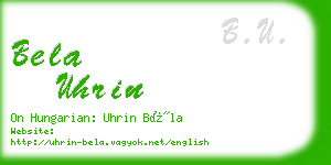 bela uhrin business card